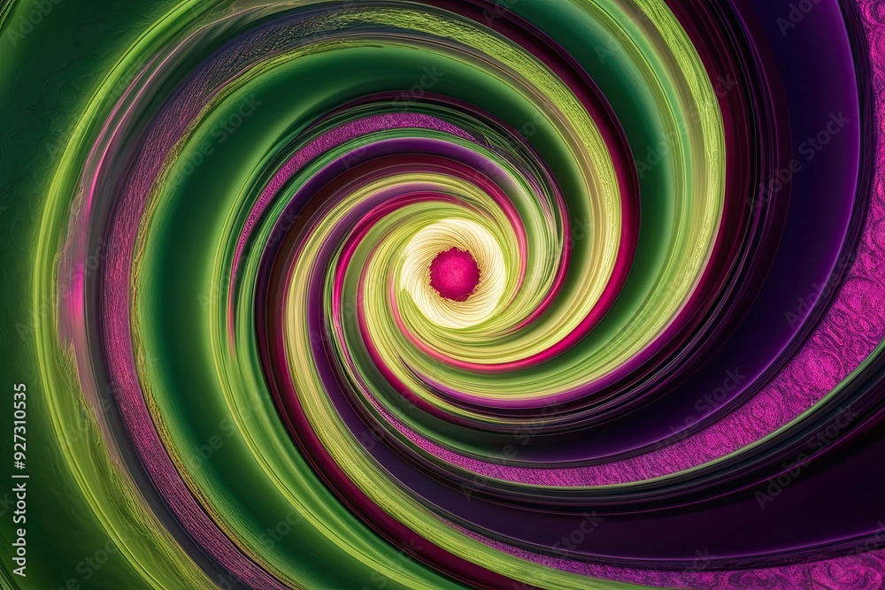 Vibrant Hypnotic Swirl in Chartreuse Violet and Ruby with Illuminated Textured Medallion Background Vibrant Hypnotic Swirl in Chartreuse Violet and Ruby with Illuminated Textured Medallion Background