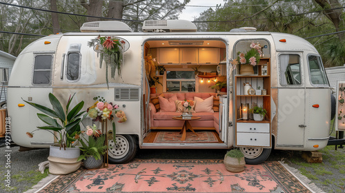 Wallpaper Mural Cozy and stylishly decorated camper van interior.. Torontodigital.ca