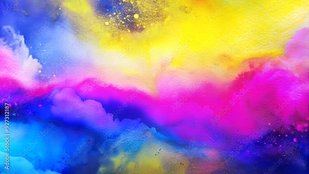 Fototapeta premium Abstract watercolor painting art texture background bright rainbow colors. Template. Banner.