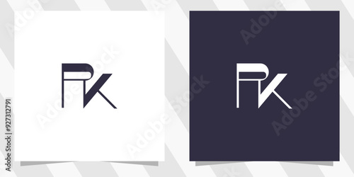 letter pk kp logo design vector