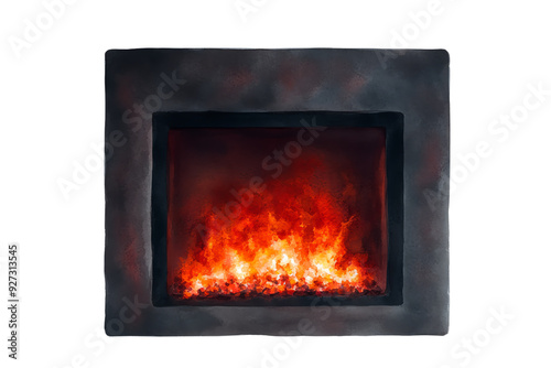 A cozy fireplace with vibrant flames, perfect for adding warmth and ambiance to any room setting.