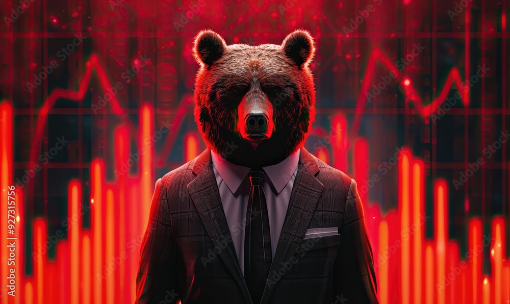 Bear Market Concept: Animal in Business Suit