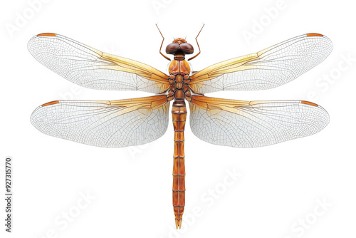 Detailed illustration of a dragonfly showcasing its vibrant colors and intricate wing patterns, perfect for nature enthusiasts.