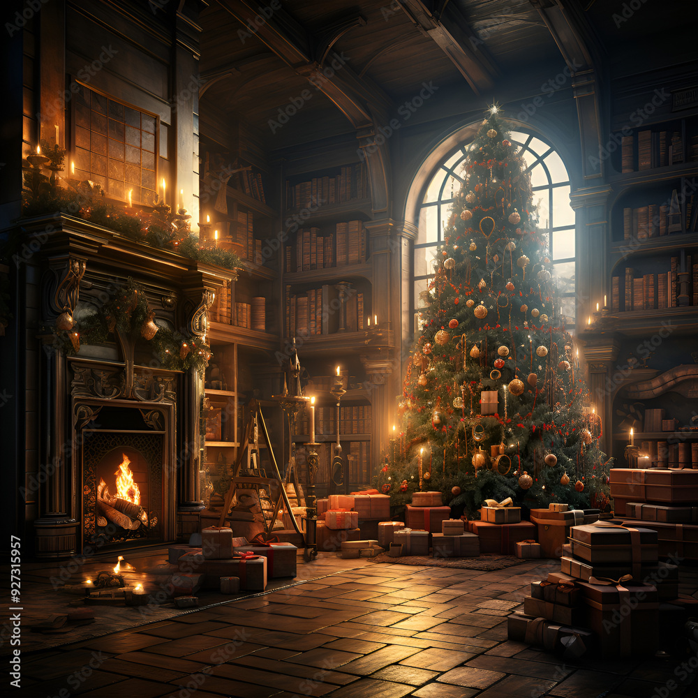 Obraz premium Room in Christmas decorations 