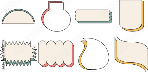 Various Decorative Shapes, Text Box and Design Elements for Creative Projects