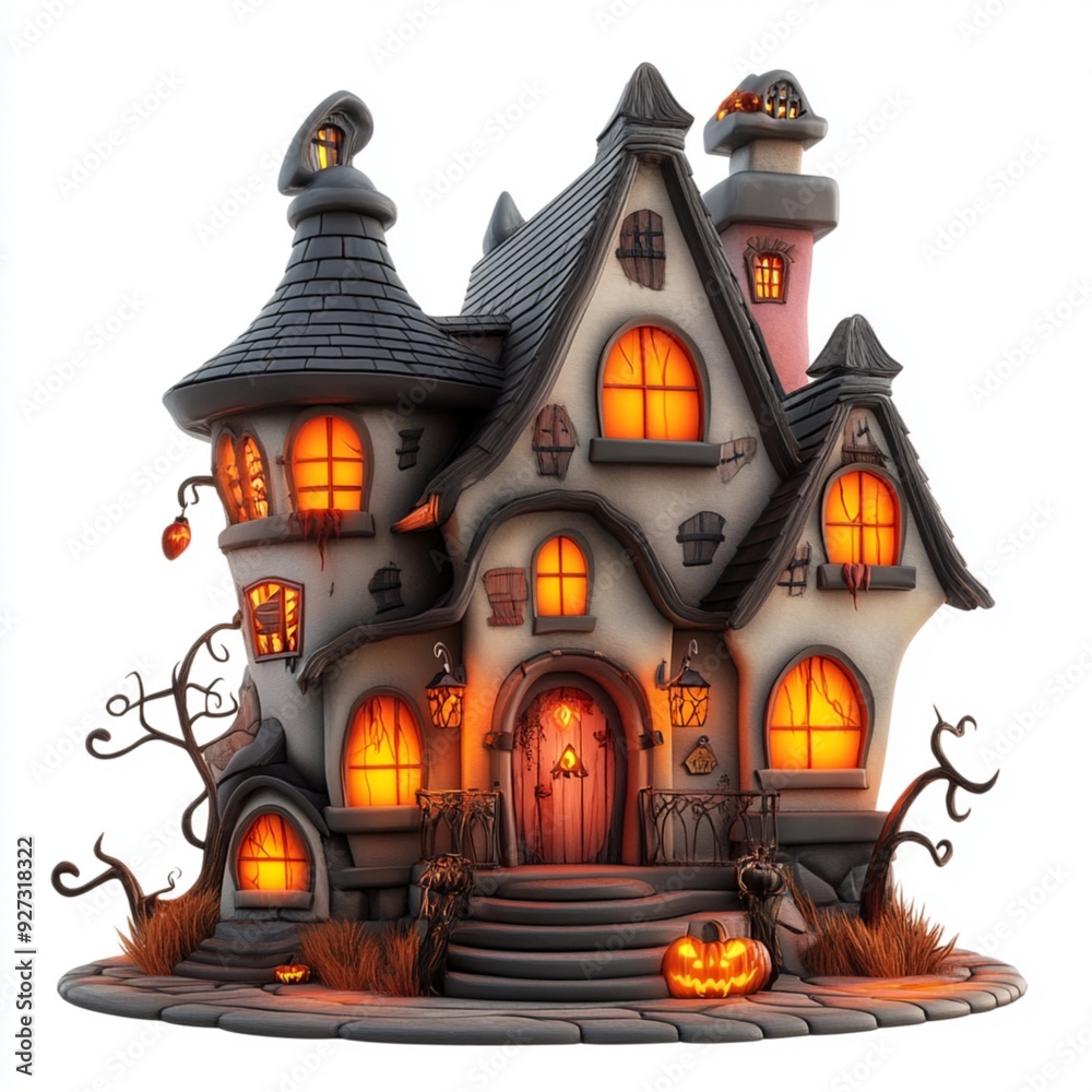 3D Cartoon Cute Funny Haunted House for Halloween 3D Cartoon Cute Funny Haunted House for Halloween