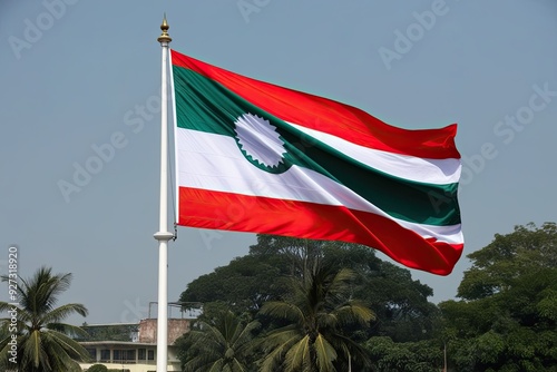 Bangladesh Independence Day Celebration Featuring the Beautiful National Flag photo