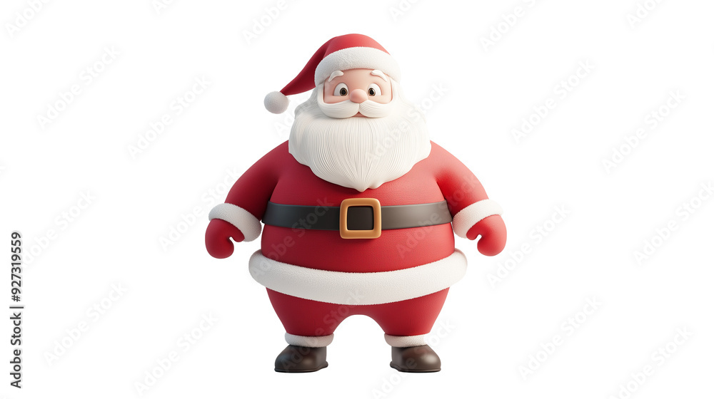3D Cartoon Santa Claus Isolated on White Background 3D Cartoon Santa Claus Isolated on White Background