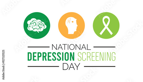 National Depression screening day is observed every year on October. Medical Healthcare Awareness concept. background, placard, banner template Vector illustration design.