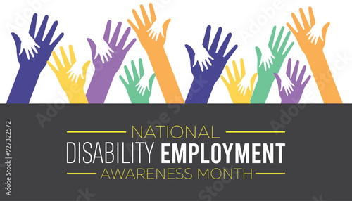National Disability Employment Awareness Month is observed every year on October. Social Awareness concept.  background, placard, banner template Vector illustration design.