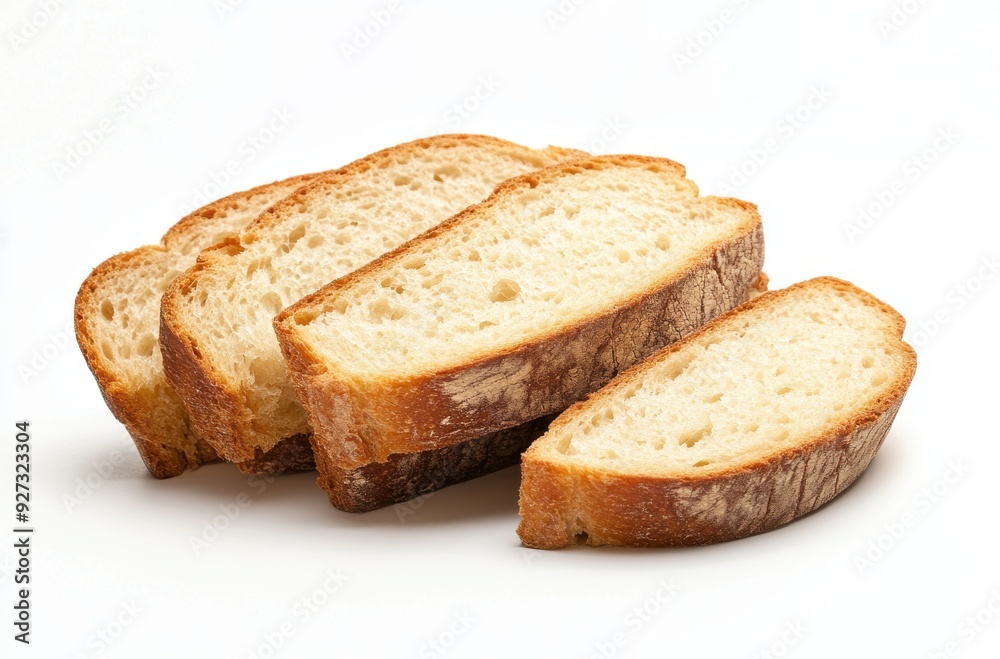 Slices of bread isolated on a white background Slices of bread isolated on a white background