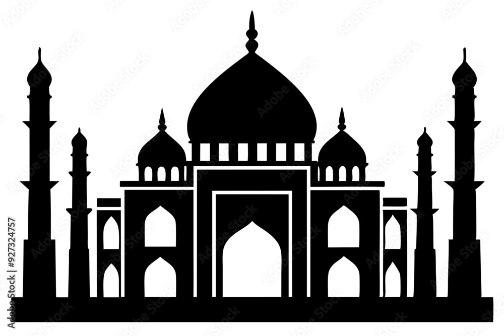 islamic mosque silhouette vector, black silhouette mosque vector illustration
islamic mosque silhouette vector, black silhouette mosque vector illustration