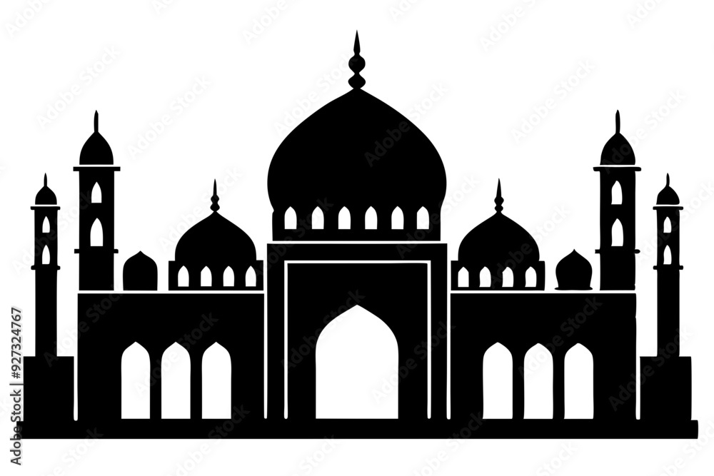 islamic mosque silhouette vector, black silhouette mosque vector illustration
islamic mosque silhouette vector, black silhouette mosque vector illustration