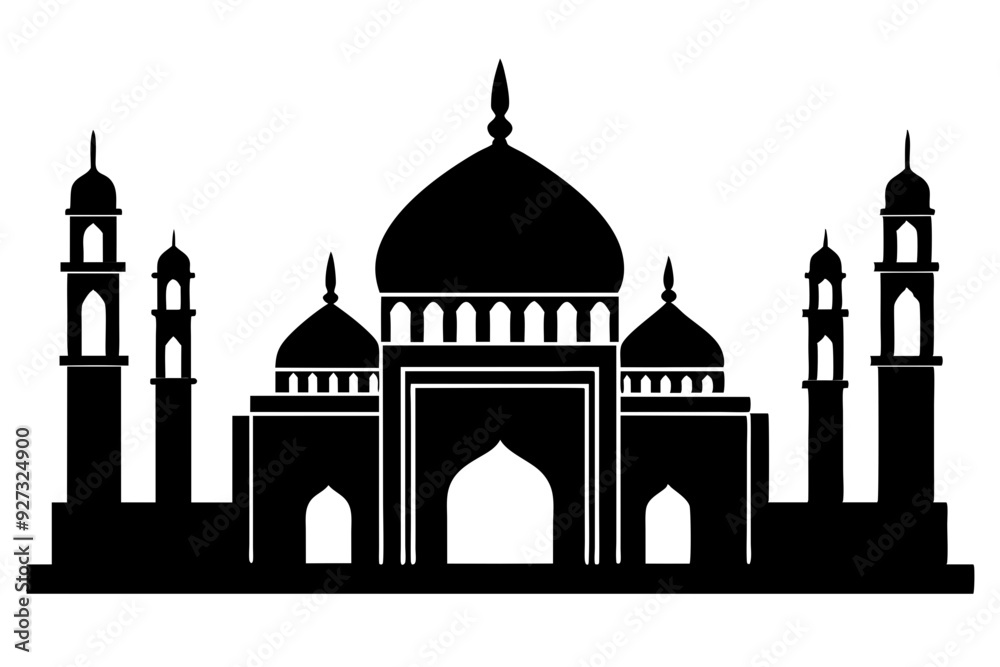 islamic mosque silhouette vector, black silhouette mosque vector illustration
islamic mosque silhouette vector, black silhouette mosque vector illustration