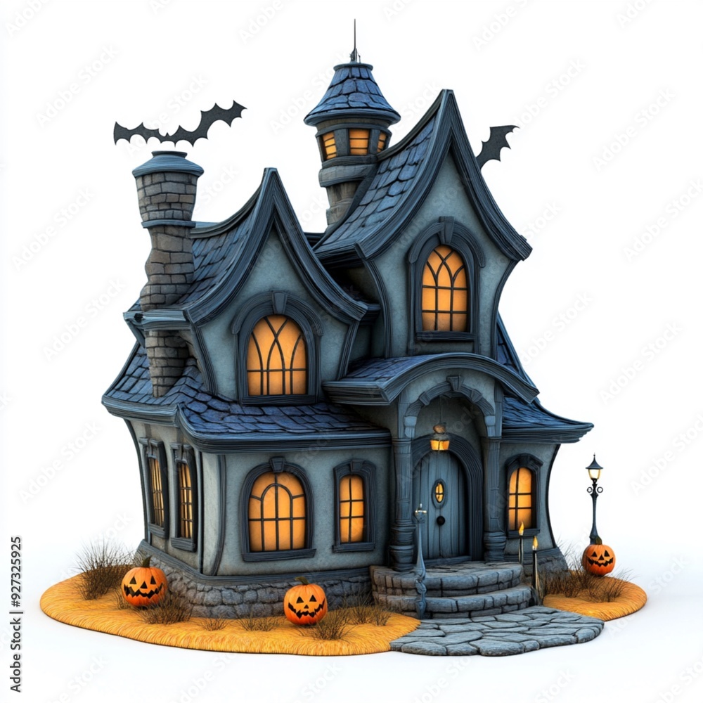 3D Cartoon Cute Funny Haunted House for Halloween 3D Cartoon Cute Funny Haunted House for Halloween