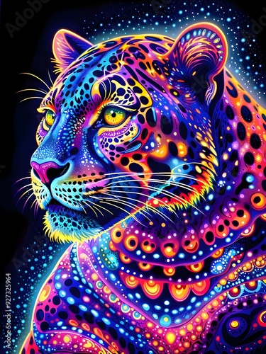 Neon Leopard Portrait