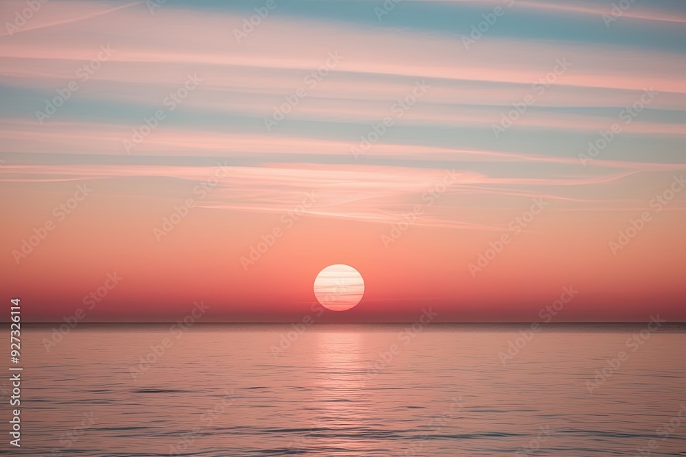 Stunning Sunset Gradient Landscape in Soft Peach Coral and Gentle Blue Glow Stunning Sunset Gradient Landscape in Soft Peach Coral and Gentle Blue Glow