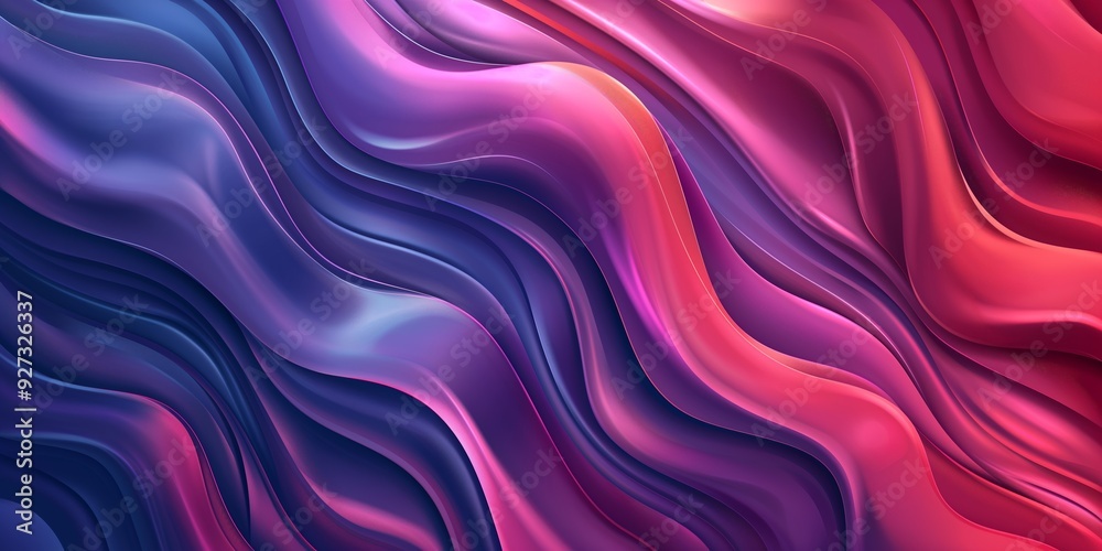 A purple and red wave with a blue background. The wave is very long and has a lot of detail
