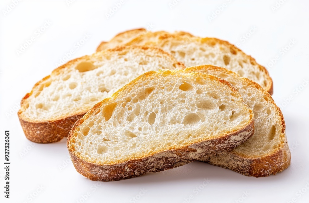 Slices of bread isolated on a white background Slices of bread isolated on a white background