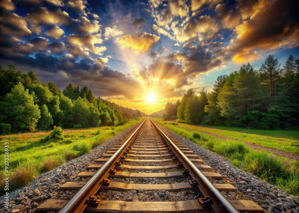 Obraz premium Symbolic Tracks as a Metaphor for Life's Journey