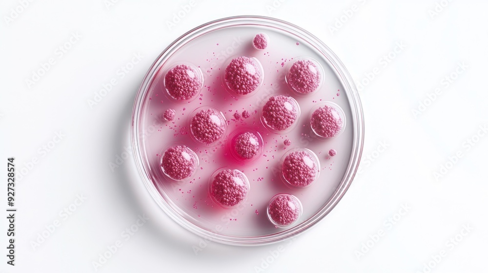 Pink Bubbles in a Petri Dish Pink Bubbles in a Petri Dish