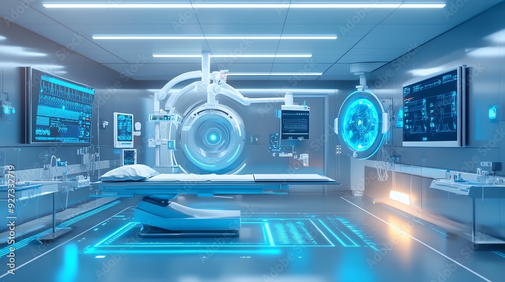 Futuristic Operating Room with Advanced Medical Technology Futuristic Operating Room with Advanced Medical Technology