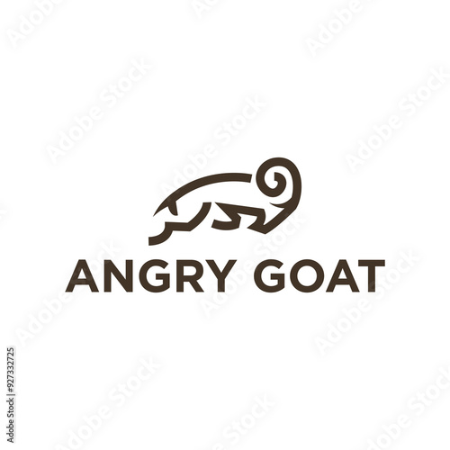 simple goat line icon logo vector design, modern lamb logo pictogram design. Goat line icon logo vector design, pictogram design of ram.