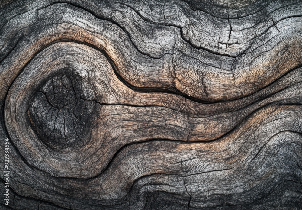 Fototapeta premium weathered wood, showcasing the intricate patterns and textures that add depth to its appearance