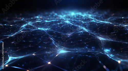 Technological Blue Lines And Black Background