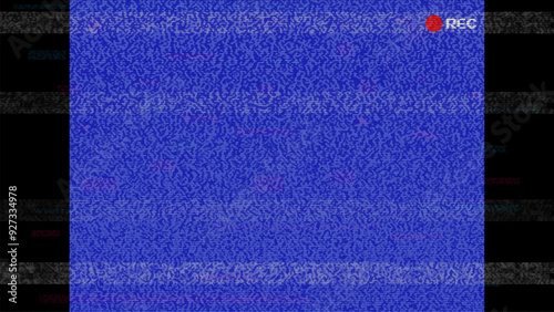 Retro CCTV or VHS video noise background Vintage horizontal scan lines with vignette border. Grunge	