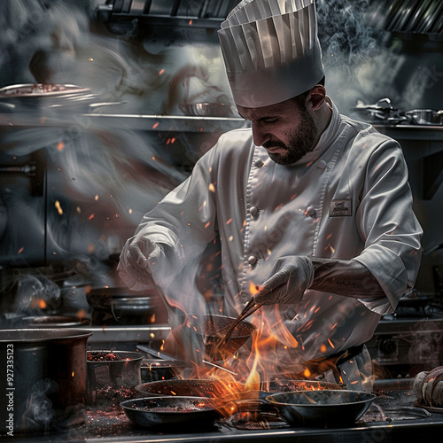 a cook in the kitchen, Generative AI