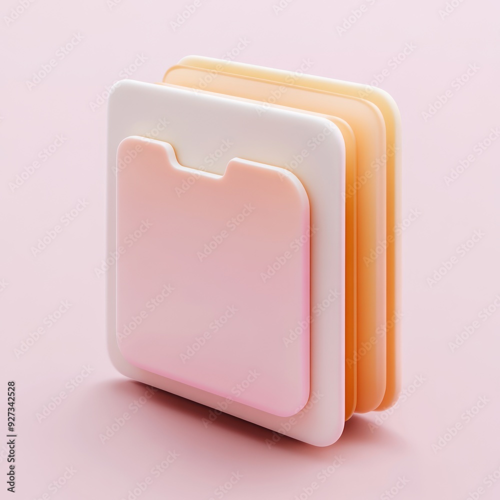 Abstract 3D Render of a Pink and Orange Folder Icon Abstract 3D Render of a Pink and Orange Folder Icon