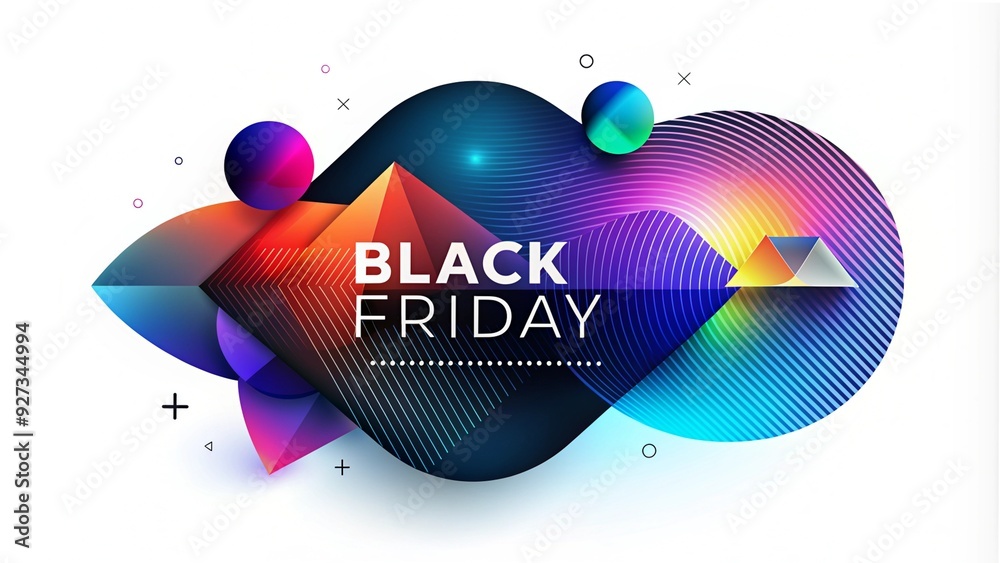 Fototapeta premium vector colored layers Isolated Abstract geometric for use on Black Friday