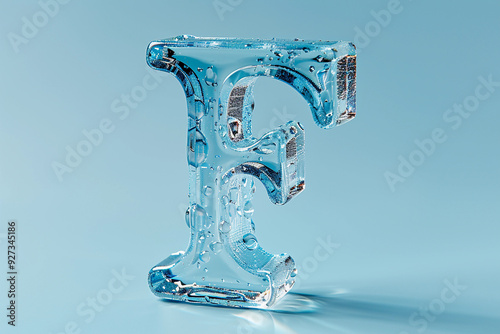 Transparent Glass Letter F photo