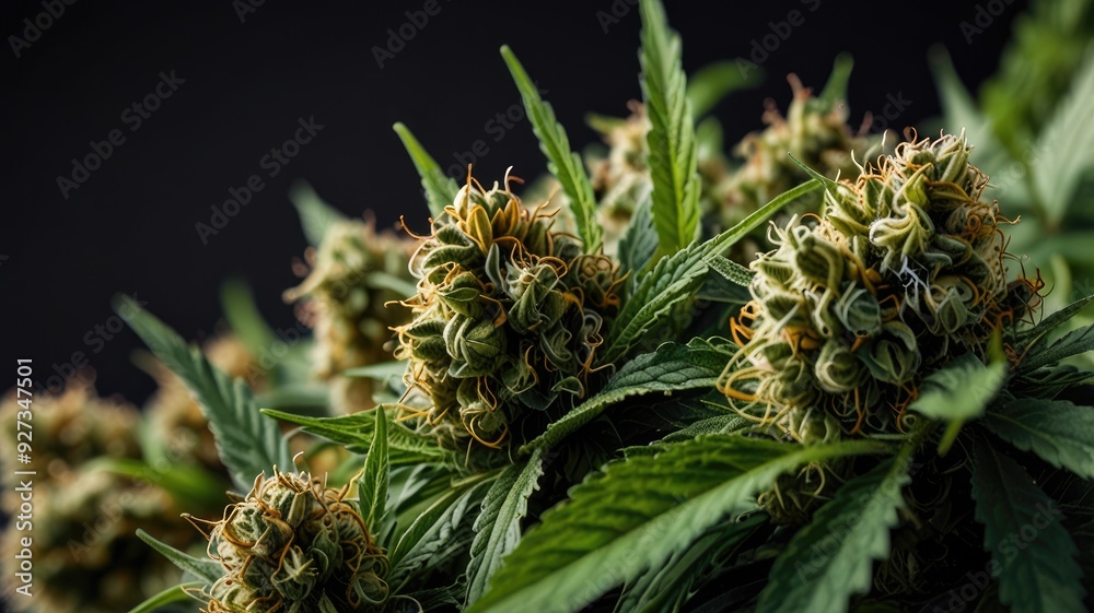 close up of cannabis on dark background close up of cannabis on dark background