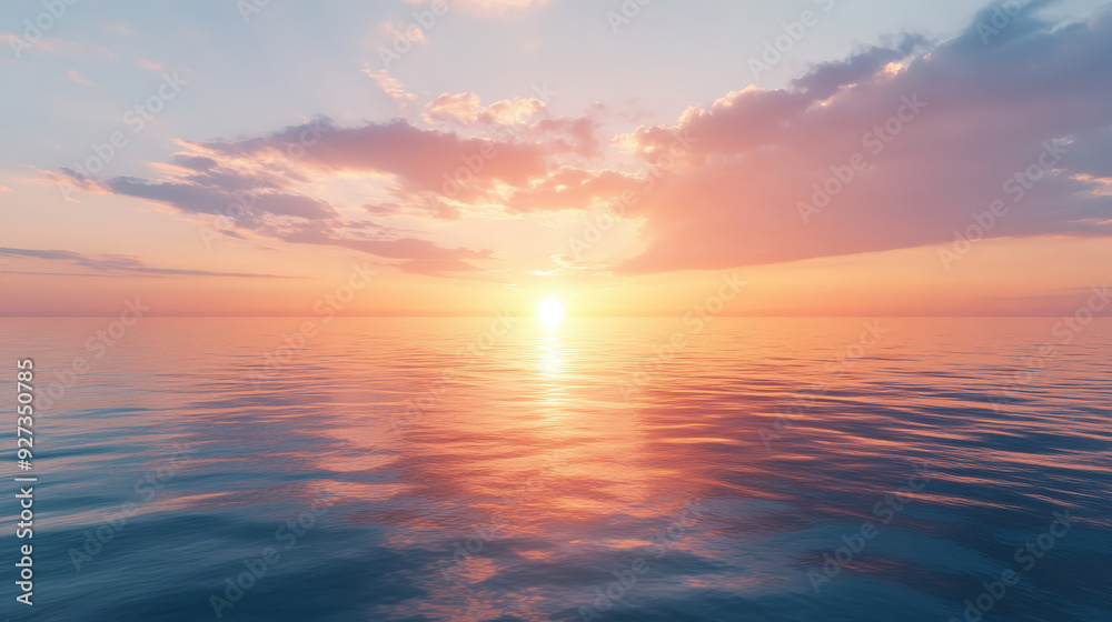 Sunset over a calm ocean horizon Sunset over a calm ocean horizon