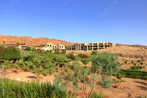 Construction works at Dead Sea hotels in Sweimeh, Swemeh, Jordan