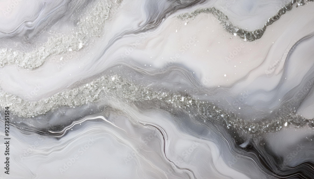 Naklejka premium Tekstura biały marmur z szaro złotymi akcentami, tapeta dekoracja generative ai 