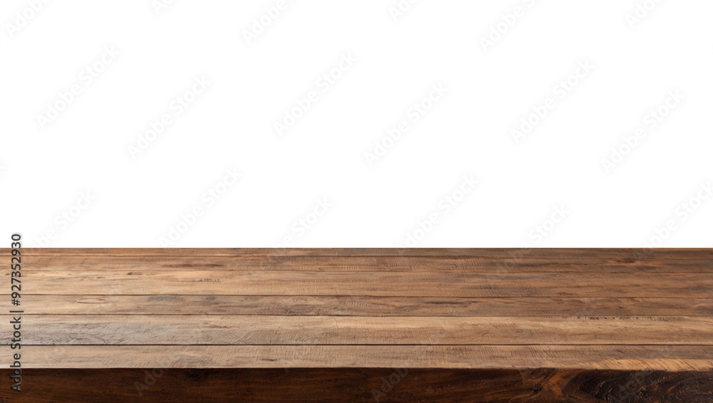 Empty wooden table top in warm brown tones, perfect for showcasing products or creating a rustic display,transparent background png file. Empty wooden table top in warm brown tones, perfect for showcasing products or creating a rustic display,transparent background png file.
