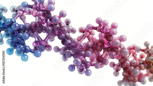 Close-up of molecules ai illustration or background. double helix structure on abstract background