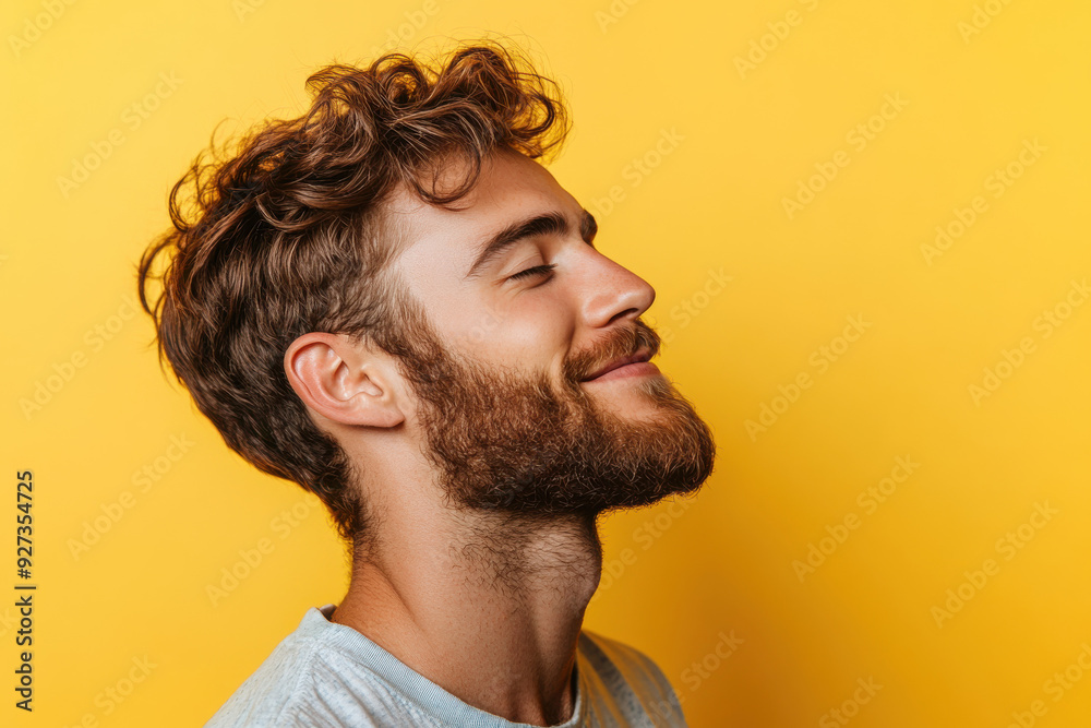A close up of a man's face with her eyes closed A close up of a man's face with her eyes closed