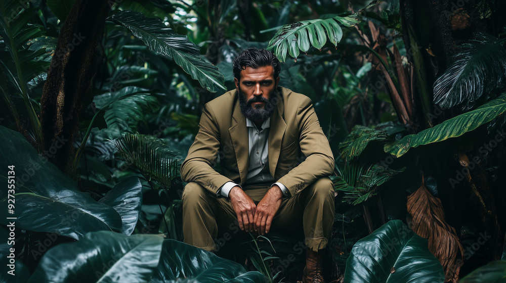 portrait of a businessman in the woods portrait of a businessman in the woods