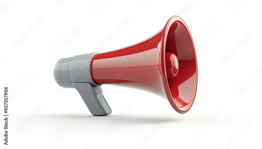 3D render of a megaphone icon on a white background 3D render of a megaphone icon on a white background
