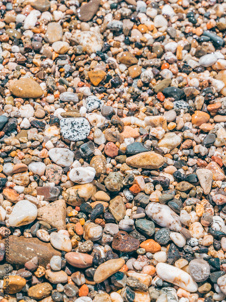 Texture of Small Pebbles on the Beach