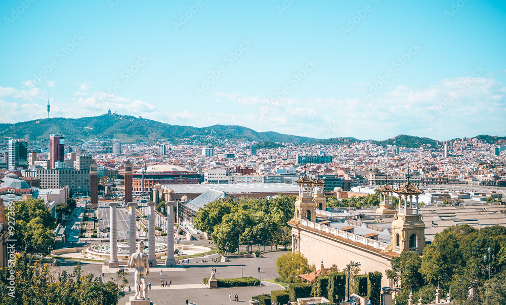 Barcelona: Historic Monuments and Architecture Under Blue Skies
