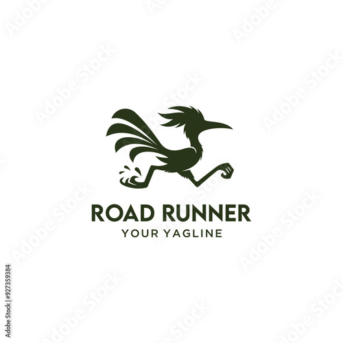 roadrunner bird silhouette logo vector illustration