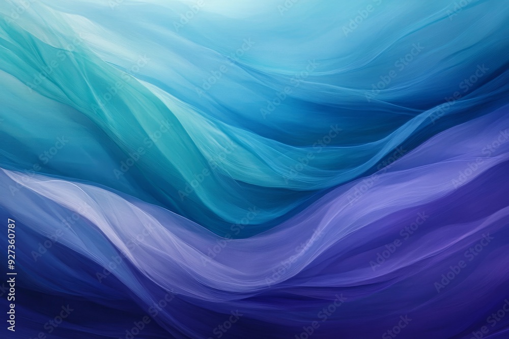 Fototapeta premium Flowing abstract waves, blue and purple