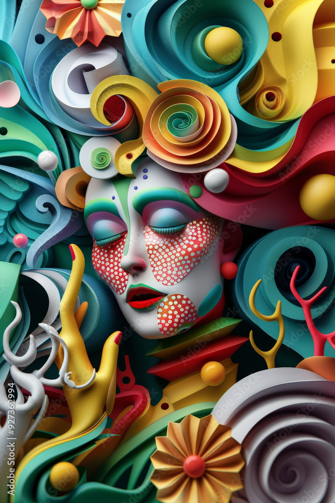 Cheerful paper-craft design with one person
Cheerful paper-craft design with one person