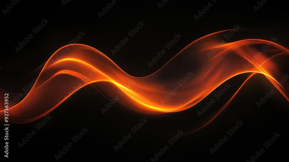 Abstract orange wave design on a dark background, conveying energy and movement. Abstract orange wave design on a dark background, conveying energy and movement.