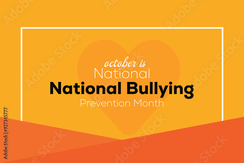 National Bullying Prevention Month. banner background vector illustration with awareness design.